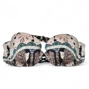 Vintage Y2K Victoria's Secret Boho Bandeau Push-Up Bikini Top Rhinestones 34B